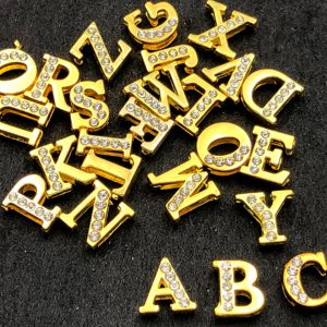 LETRAS Dourada com Strass para Calcinha Personalizada - Único, B
