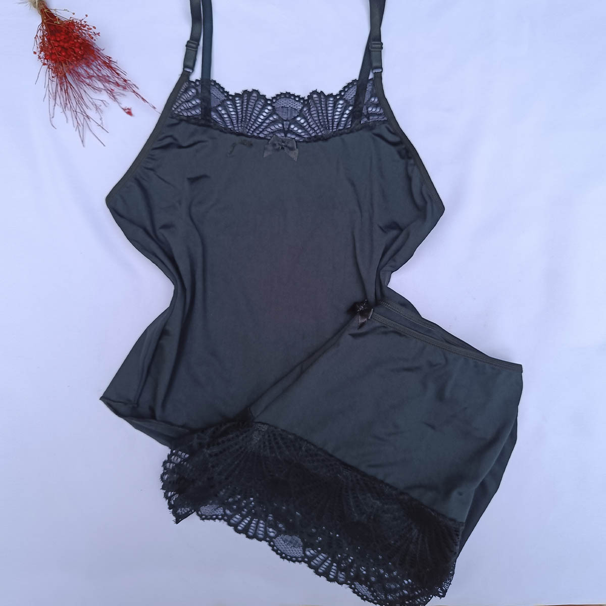 Baby Doll Malha Fria Rendado - Imagem 9