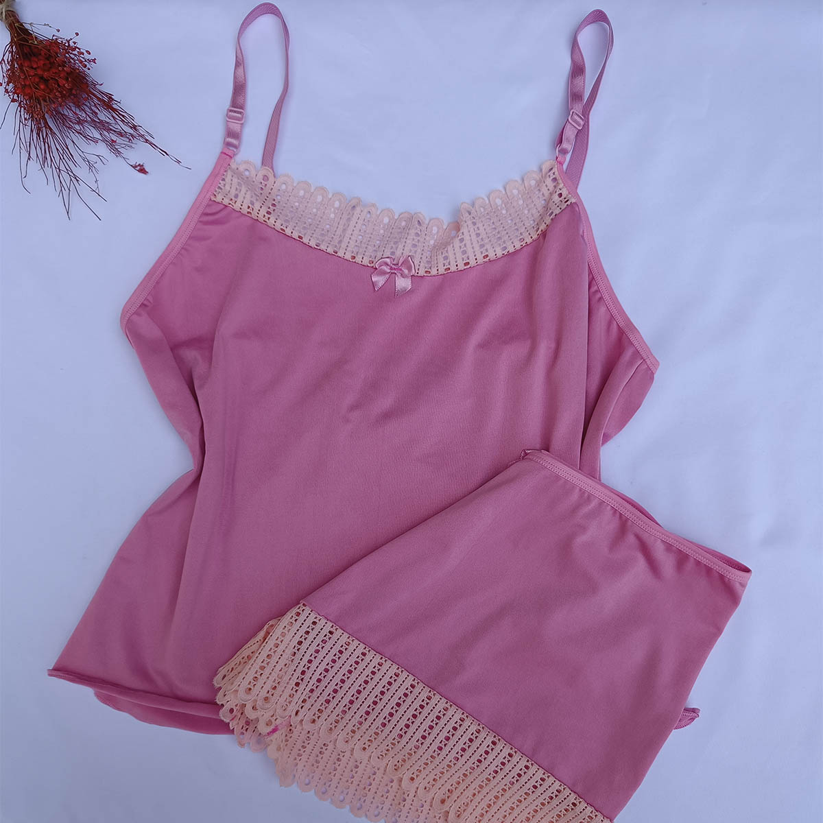 Baby Doll Malha Fria Rendado - Imagem 8