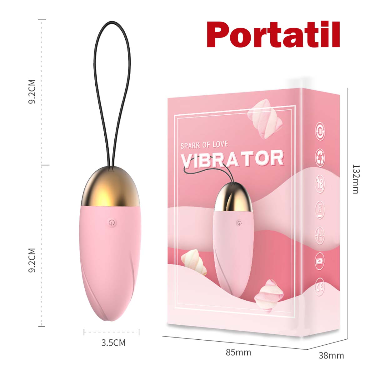 Vibrador Egg a pilha com 10 Vibrações - Imagem 3