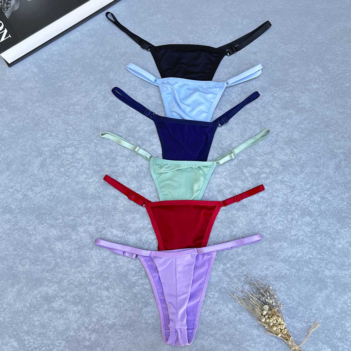 Kit 6 Calcinhas Fita Fio Duplo Lisa