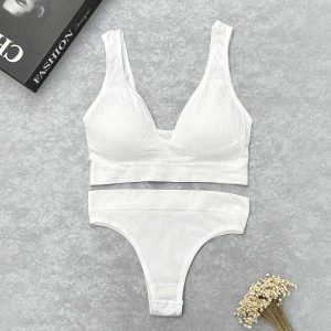 Conjunto Canelado Reforçado Viviane - Único, Branco