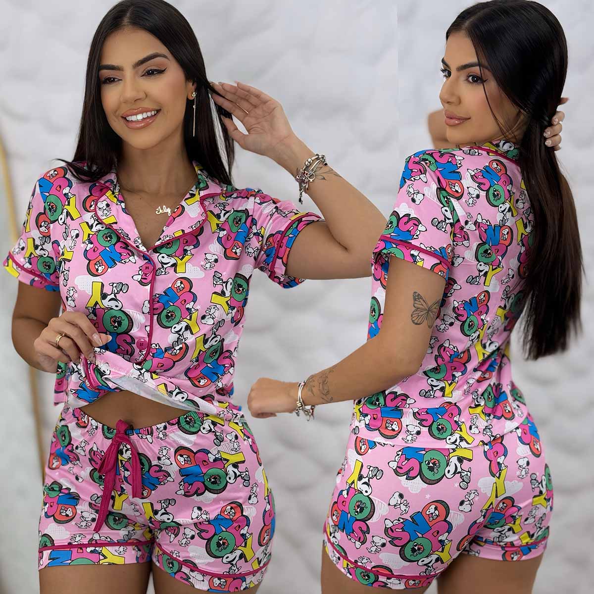 Pijama Suede Botões Petit