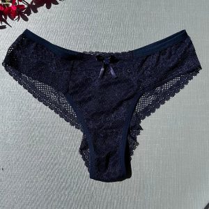 Calcinha Plus Size Rendada Ref 385 - 52, Azul Escuro