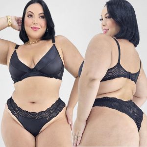 Conjunto Lingerie Plus Size Mayara - 54, Preto