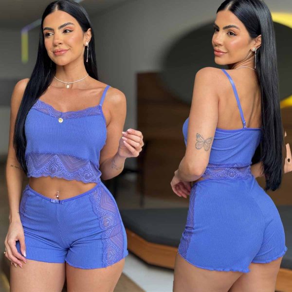 Baby Doll Cropped Canelado Ref 9028