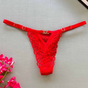 Calcinha Fio Dental Renda Paula - GG, Vermelho