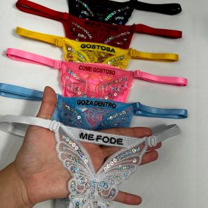 Alternative view of Calcinha Borboleta Paetê C/ Escrita