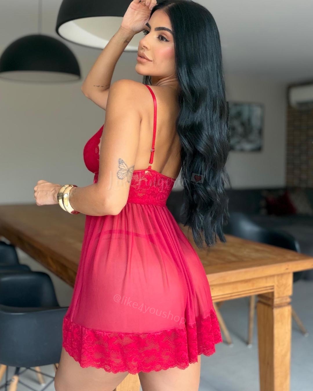 Camisola Renda C Calcinha Cristal - Imagem 14