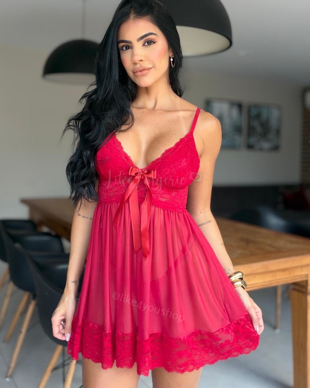 Camisola Renda C Calcinha Cristal - Imagem 15