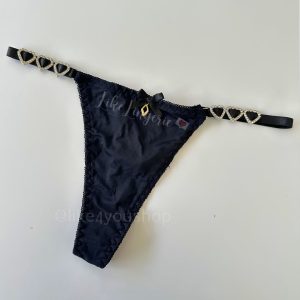 Calcinha Strass Coração Ref 13523 - Único, Preto