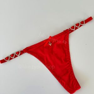 Calcinha Strass Coração Ref 13523 - Único, Vermelho