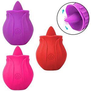 Vibrador Rosa Estimuladora de Clitóris com Língua 9601-RX