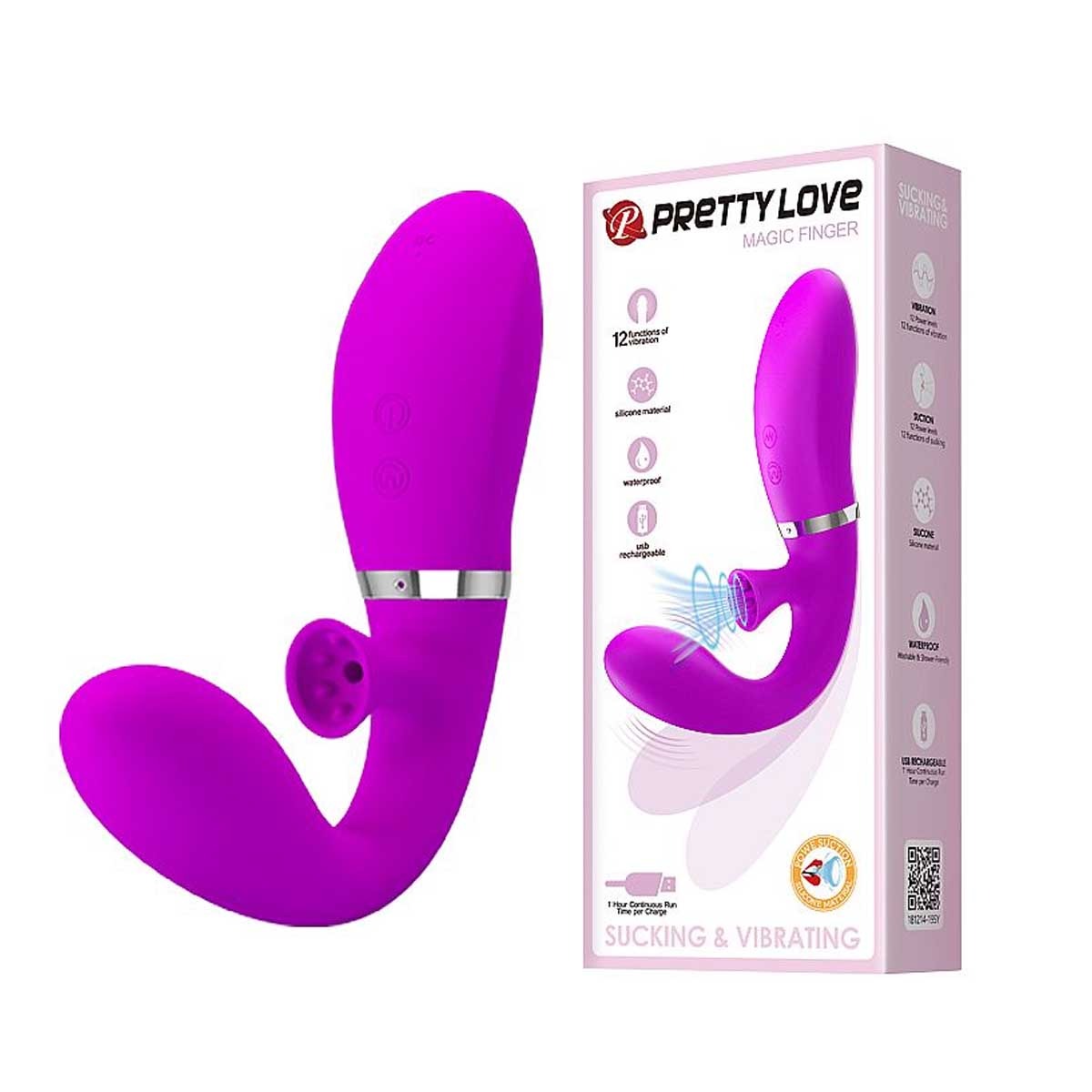 Vibrador de ponto G e Sucção Desirable Magic Finger 5627