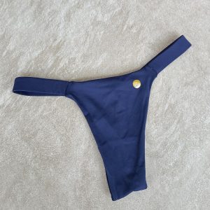 Calcinha Fita Fio Duplo Samy Ref 1142 - P, Azul Marinho