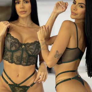 Conjunto Cropped Tule Agatha - GG, Verde
