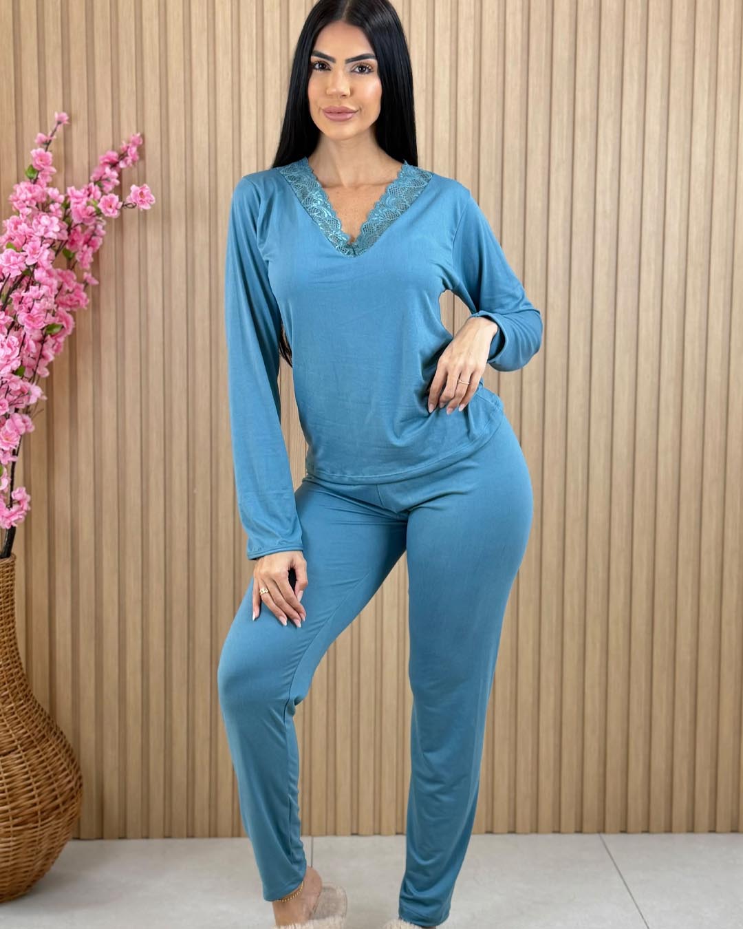 Pijama Inverno Suede Barbara Ref 711 - Imagem 6
