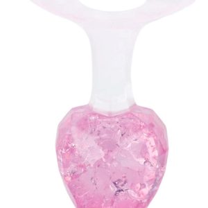 Plug Anal Coração Médio Em Silicone Com Esfera De Vidro Interno - Imagem 2