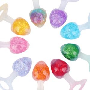 Plug Anal Coração Médio Em Silicone Com Esfera De Vidro Interno