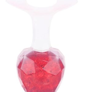 Plug Anal Coração Médio Em Silicone Com Esfera De Vidro Interno - Imagem 3