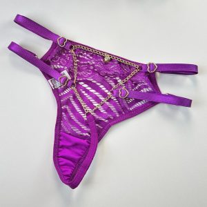 Calcinha Sensual com Renda e Correntes - Imagem 3