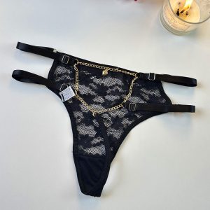 Calcinha Sensual com Renda e Correntes - Imagem 5