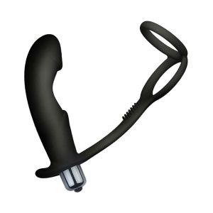 Vibrador de Próstata em Silicone com Anel Duplo 8652