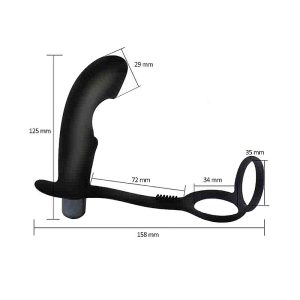 Vibrador de Próstata em Silicone com Anel Duplo 8652 - Imagem 3